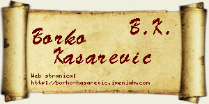 Borko Kašarević vizit kartica